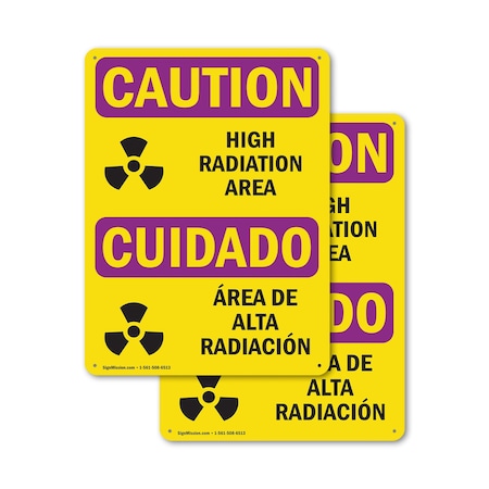 Signmission Radiation & Laser Sign, 24 in H x 18 in W, Plastic, Rectangle OS-2PACK-CR-P-1824-L-10169